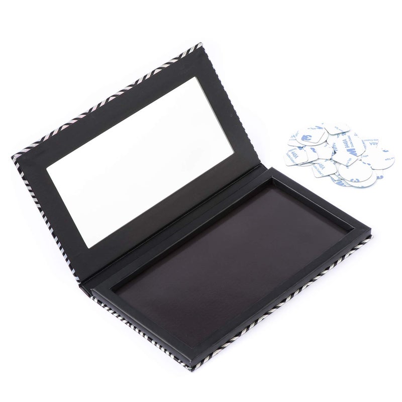Allwon Magnetic Palette Black Empty Makeup Palette with Mirror and 20Pcs Adhesive Empty Palette Metal Stickers for Eyeshadow Lipstick Blush Powder - Image 3
